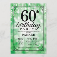 60.º Aniversário do Glitter Verde