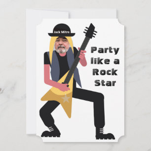 Convite 60.º aniversário do Rock Star de Homens Engraça