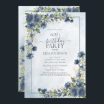 Convite 60.º Aniversário Dusty Blue Watercolor Floral<br><div class="desc">Celebre seu aniversário de 60 anos em estilo com este belo 60º aniversário Dusty Blue Watercolor Convite Floral Dourado! Apresentando elegantes elementos botânicos florais azuis e eucaliptos poeirentos e um quadro azul empoeirado contra um fundo de aquarela único, este convite deve encanar seus convidados. Além disso, você pode personalizar os...</div>