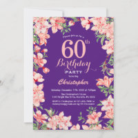 60.º Aniversário Flores Rosa Flores Púrpuras Viole