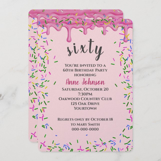 Convite 60.º Aniversário, Grito Rosa E Préguas (Frente/Verso)