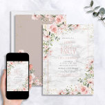 Convite 60.º Aniversário Mármore Dourado Cor de Água Rosa<br><div class="desc">Celebre seu aniversário de 60 anos em estilo com este belo 60º aniversário, Dusty Pink Dourado Watercolor Marble Invitation! Apresentando elegante cor-de-rosa poeirento e elementos botânicos florais eucaliptos, elementos falsos de canto dourado, e uma estrutura rosa poeirenta contra um fundo único de mármore faux carrera, este convite deve deslumbrar seus...</div>
