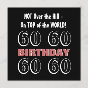 Convite 60. º aniversário Modern Burgundy Black Funny Y169