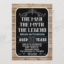 Convite 60.º aniversário O homem mito a lenda 60 anos