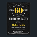Convite 60. º aniversário Quadro negro e amarelo<br><div class="desc">60º Aniversário Convite para a Tipografia Negra e Verde. Chalkboard. Fundo preto e branco. Aniversário Adulto. Homens ou Mulheres Aniversário. Meninos Meninos ou Meninas Meninas Meninas Adolescentes Convidam. 13 15 16º 18º 20 21rua 30 40º 50º 60º 80 de 70 100º. Qualquer Idade. Para mais personalização, clique no botão "Personalizar"...</div>