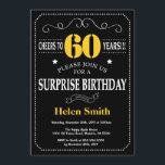 Convite 60.º Aniversário - Quadro Preto e Amarelo<br><div class="desc">Surpreenda a 60ª chamada de aniversário Tipografia Preta e Amarela. Chalkboard. Fundo preto e branco. Aniversário Adulto. Homens ou Mulheres Aniversário. Meninos Meninos ou Meninas Meninas Meninas Adolescentes Convidam. 13 15 16º 18º 20 21rua 30 40º 50º 60º 80 de 70 100º. Qualquer Idade. Para mais personalização, clique no botão...</div>