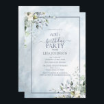 Convite 60.º Aniversário Verde Botânico Azul<br><div class="desc">Celebre seu aniversário de 60 anos em estilo com este belo 60º aniversário, Dusty Blue Botanical Greenery Invitation! Com elegantes elementos botânicos azuis elegantes e poeirentos, fundo de textura azul-aquática empoeirado, este convite deve encanar seus convidados. Além disso, você pode personalizar os detalhes do partido usando a caligrafia moderna, escrita...</div>