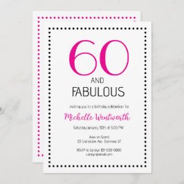 Convite 60 and Fabulous Charming Sixtieth Birthday