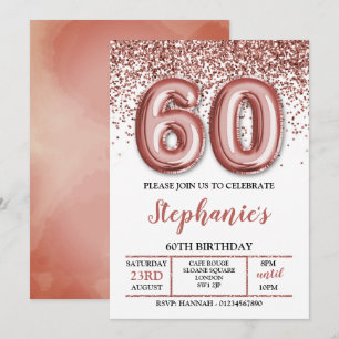Convite 60 Anos, Convite Dourado Rosa