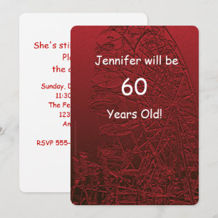 Convite 60 anos de roda de Ferris frente e verso da festa