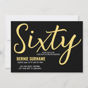 Convite 60 de aniversário 60 de Festa de aniversário simpl