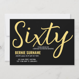 Convite 60 de aniversário 60 de Festa de aniversário simpl