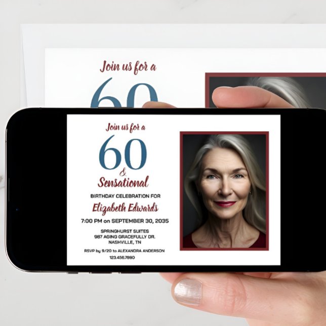 Convite 60 e Celebração Sensacional de Aniversário (Criador carregado)