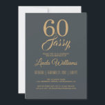 Convite 60 e Dourada 60ª Festa de aniversário Sassy Off-Bl<br><div class="desc">Comemore a fazer 60 anos em estilo com este moderno design de 60 anos em glamouroso fora de preto e ouro, um convite chic de 60 anos que você pode simplesmente personalizar e enviar para sua elegante celebração da 60.ª festa de aniversário. As palavras 60 e sassy estão na falsa...</div>