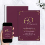 Convite 60 e fabuloso aniversário Dourado e branco da Borg<br><div class="desc">É seu aniversário especial de 60 anos, e é hora de comemorar! Você quer jogar o melhor baluarte na cidade? Certifique-se de que começa com o mais alto estilo com este 60 e Fabuloso Convite de Aniversário para Caligrafia Branca e Dourada Burgundy. Certamente dará o tom para uma celebração glamourosa....</div>