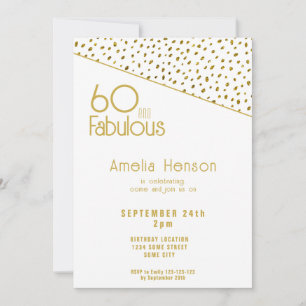 Convite 60 e Fabuloso Brilho Dourado Aniversário de 60 ano