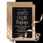 Convite 60 e Fabuloso Dourado Aniversário Rosa-Rosa-Blush<br><div class="desc">Precisa de um convite simples e fabuloso para a grande 60ª festa de aniversário? Algo que vai adicionar brilho e elegância com suas outras decorações fabulosas? Você pode adicionar uma mensagem pessoal e o nome dela também!</div>
