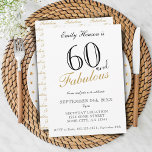 Convite 60 e Fabuloso Roteiro Elegante Aniversário<br><div class="desc">60 e Fabuloso Convite de Aniversário do Elegante. Convite para bolsa mensageifesta de aniversario elegante. O padrão fabuloso está do lado de trás. Personalize o texto do convite. Excelente para a 60ª festa de aniversário de uma mulher.</div>