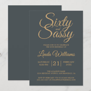 Convite 60 e festa de aniversário Fora-Preta Sassy do our
