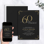 Convite 60 & Fabuloso Aniversário de Caligrafia Dourada e<br><div class="desc">É seu aniversário especial, e é hora de comemorar! Você quer jogar o melhor baluarte na cidade? Certifique-se de que comece com o maior estilo com este 60 e Fabuloso Convite de Aniversário para Caligrafia Dourada e Preta. Certamente dará o tom para uma celebração glamourosa. Este belo convite apresenta caligrafia...</div>
