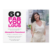 60 & Fabuloso Bold Tipografia Foto Aniversário de