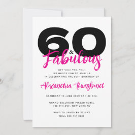 Convite 60 & Fabulous Bold Girly 60th Birthday