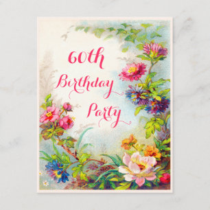 Convite 60.o Aniversário Dahlias e Peonias Jardim Vitorian