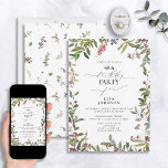 Convite 60.o aniversário WWITday Winter Wildflower Berry W<br><div class="desc">Celebre um aniversário de 60 anos em estilo com este maravilhoso 60º Aniversário de inverno Berry Watercolor Convite! Apresentando um quadro elegante de lindíssima aquarela natural, flor silvestre e bagas vermelhas, cria o cenário perfeito para honrar esta ocasião especial. Além disso, você pode personalizar o convite com detalhes pessoais escritos...</div>