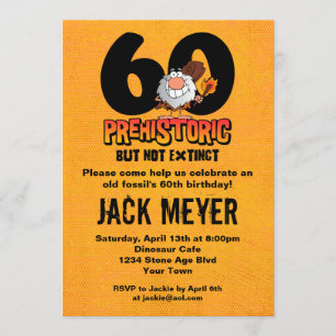 Convite 60th aniversário pré-histórico