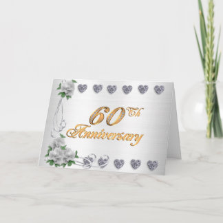 Convite 60th anniversary party invitation white satin