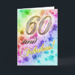 Convite 60th Birthday party Invitation<br><div class="desc">Jewel encrusted numbers and stars to celebrate a Birthday on this Invitation to a party</div>