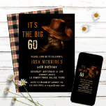Convite 60th Birthday Rustic Cowboy Hat and Leather Boots<br><div class="desc">This design features a pair of leather cowboy boots with hat and your personalized 60th birthday party invitation information below. Personalize by editing the text or delete text in the text boxes #party #invitations #invites #60thbirthday #birthday #birthdayparty #60th #partyinvitations #personalizedinvitations</div>