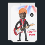 Convite 60th Mens 🎸 🤣 Rockstar Birthday Guitar Funky Div<br><div class="desc">Feliz aniversário ao meu astro favorito. Adicione seu rosto a esta pedra e faça um presente engraçado. Excelente para quem ama rock 'n roll. #rockstar, #aniversario, #rockandroll, #engraçado, Add Face Rock Star Engraçado Guitarra Men Aniversário 🎶 Rock em 60 com estilo, risos, e muito funk! Este engraçado cartão de aniversário...</div>