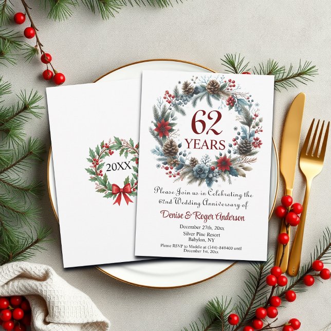 Convite 62º Aniversário de Casamento Inverno (Criador carregado)