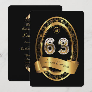 Convite 63rd, homem da mulher da festa de aniversário, co