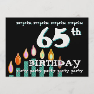 Convite 65ª Velas de Aniversário SURPRESA