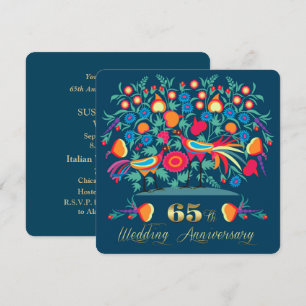 Convite 65º Aniversário de Casamento Arte Folclórica