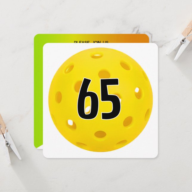 Convite 65th Birthday Pickleball Party (Frente/Verso In Situ)