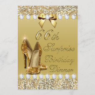 Convite 66.º Janto surpresa de aniversário Dourado Diamant