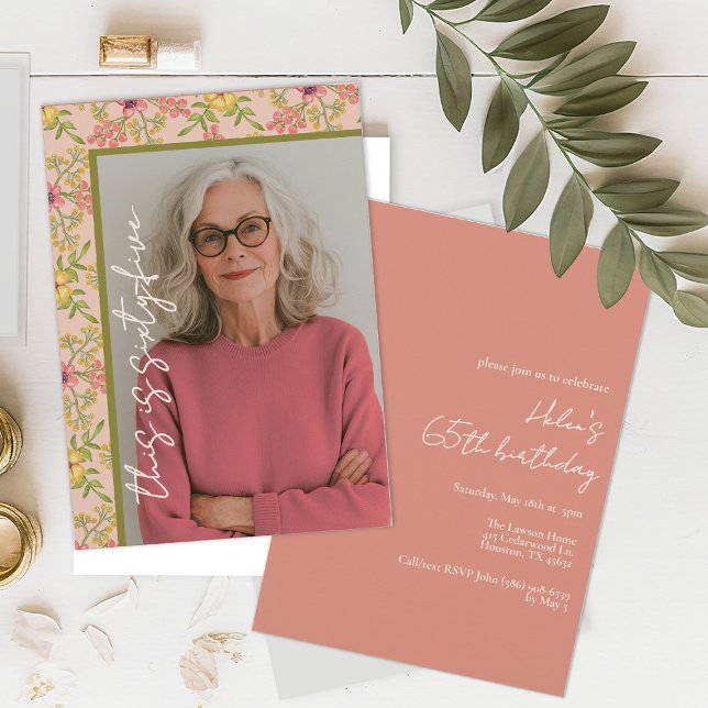 Convite 66 Flores Botânicas Festas de aniversário (Criador carregado)