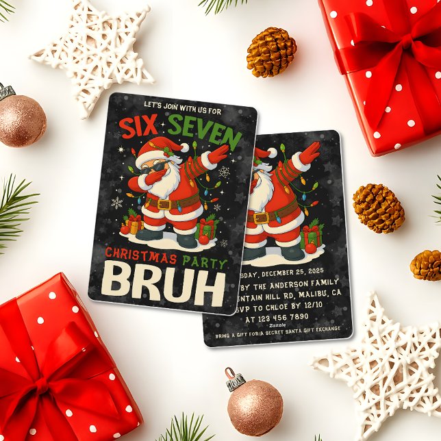 Convite 67 Meme Seis Sete Bruh Natal Divertido 6 7 (Criador carregado)