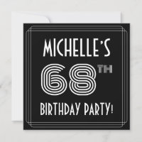 68th Birthday Party: Art Deco Style w/ Custom Name