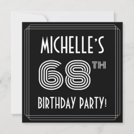 Convite 68th Birthday Party: Art Deco Style w/ Custom Name