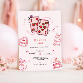 Convite 6 7 Birthday for Girls, Pink Six Seven Kids Party 