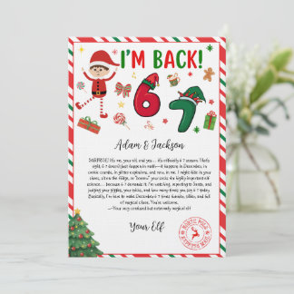 Convite 6 7 elf arrival letter - funny elf letter - 67