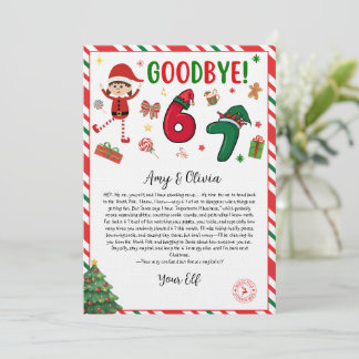 Convite 6 7 elf goodbye letter - funny elf letter - 67