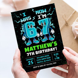 Convite 6 7 Meme Grafite Seis Sete Aniversário