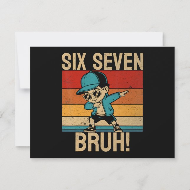 Convite 6 7 Números Dabbing Seis Sete Cara (Frente)