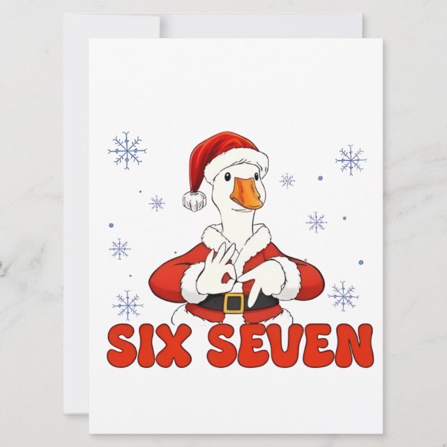 Convite 6 7 Seis Sete Mão Geração Z Alfa Ganso Natal (Frente)
