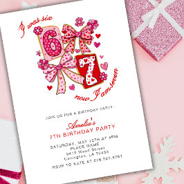 Convite 6 7 Six Seven Meme Viral 7TH Girl Birthday Party 